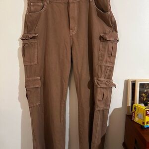 Plus size Brown Cargo Pants
